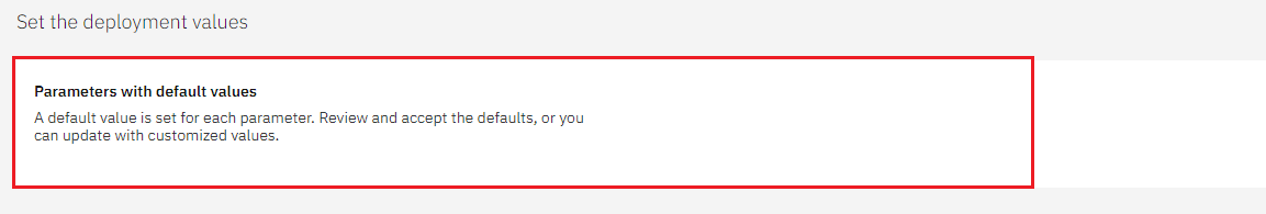 IBM parameters setup